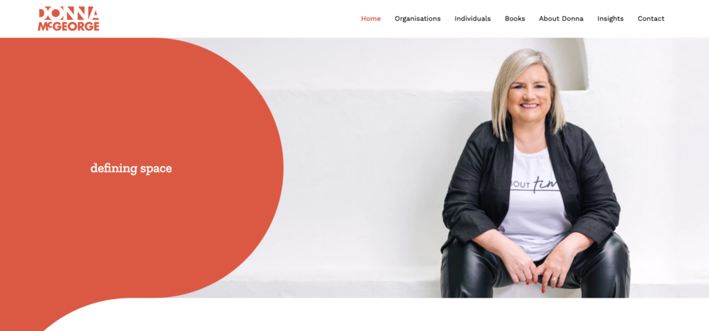 personal branding website and imagery for Donna McGeorge