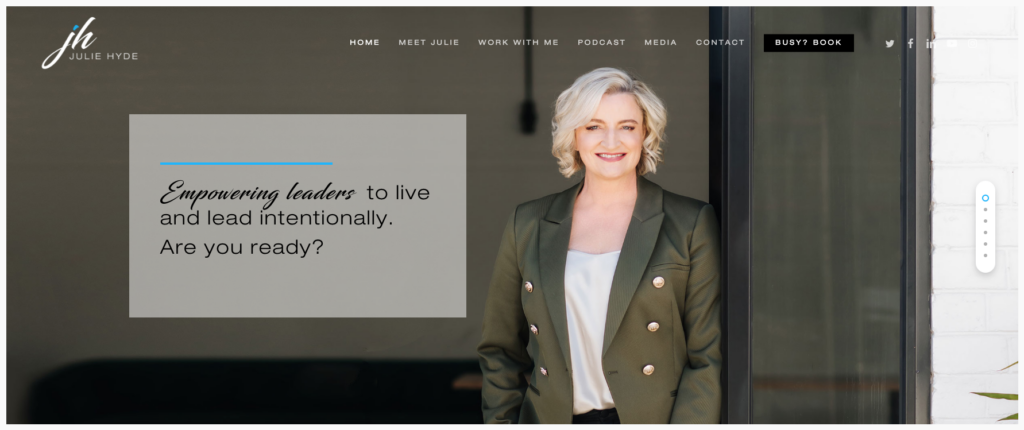 personal branding website and imagery for Julie Hyde