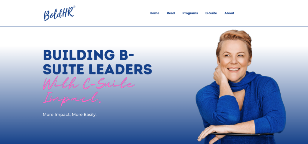 personal branding website and imagery for Rebecca Houghton from Bold HR